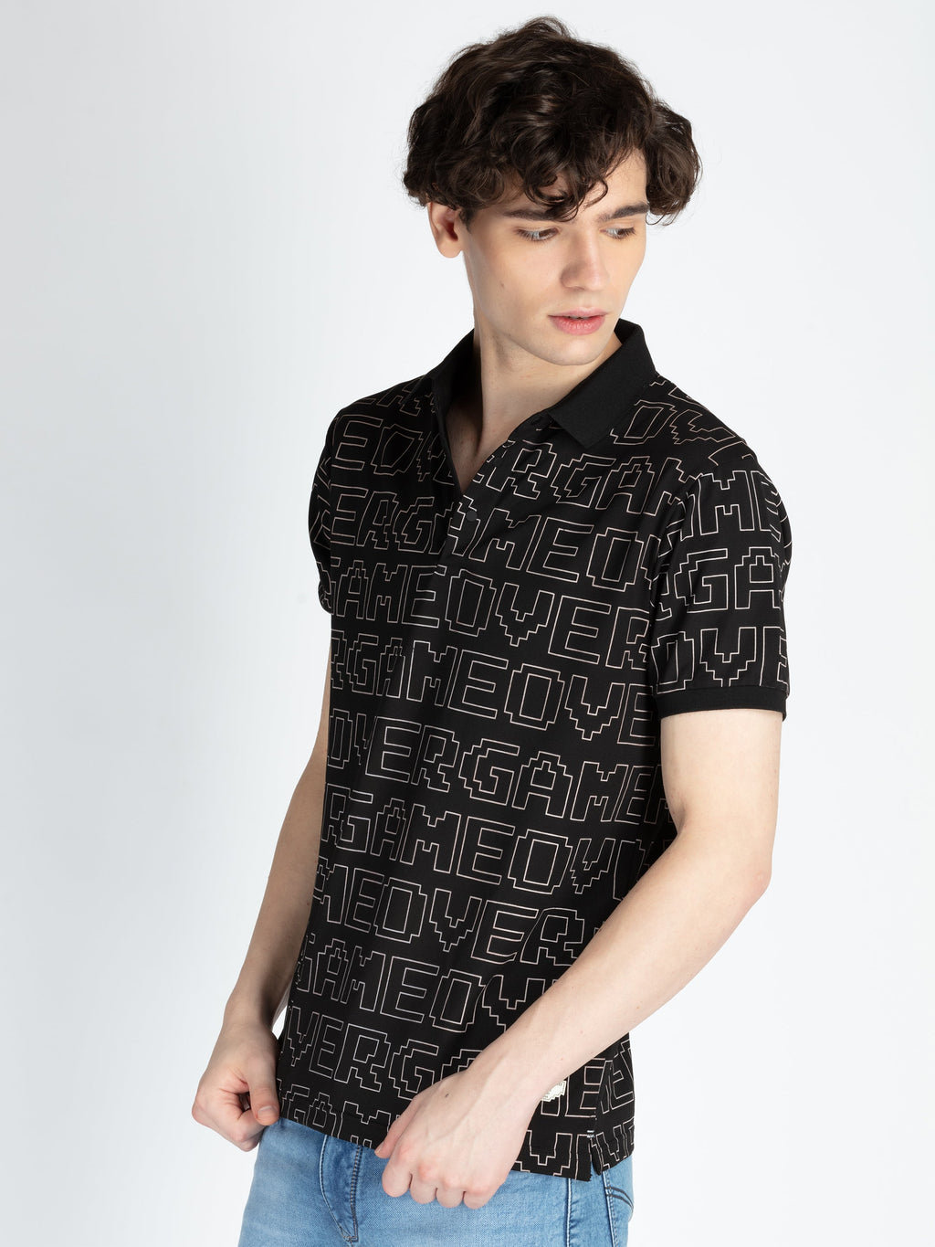 Mens All Over Printed Polo T-Shirt