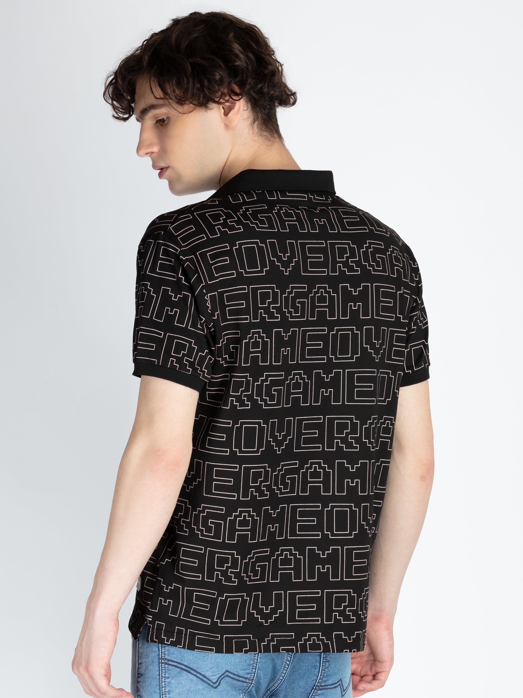 Mens All Over Printed Polo T-Shirt