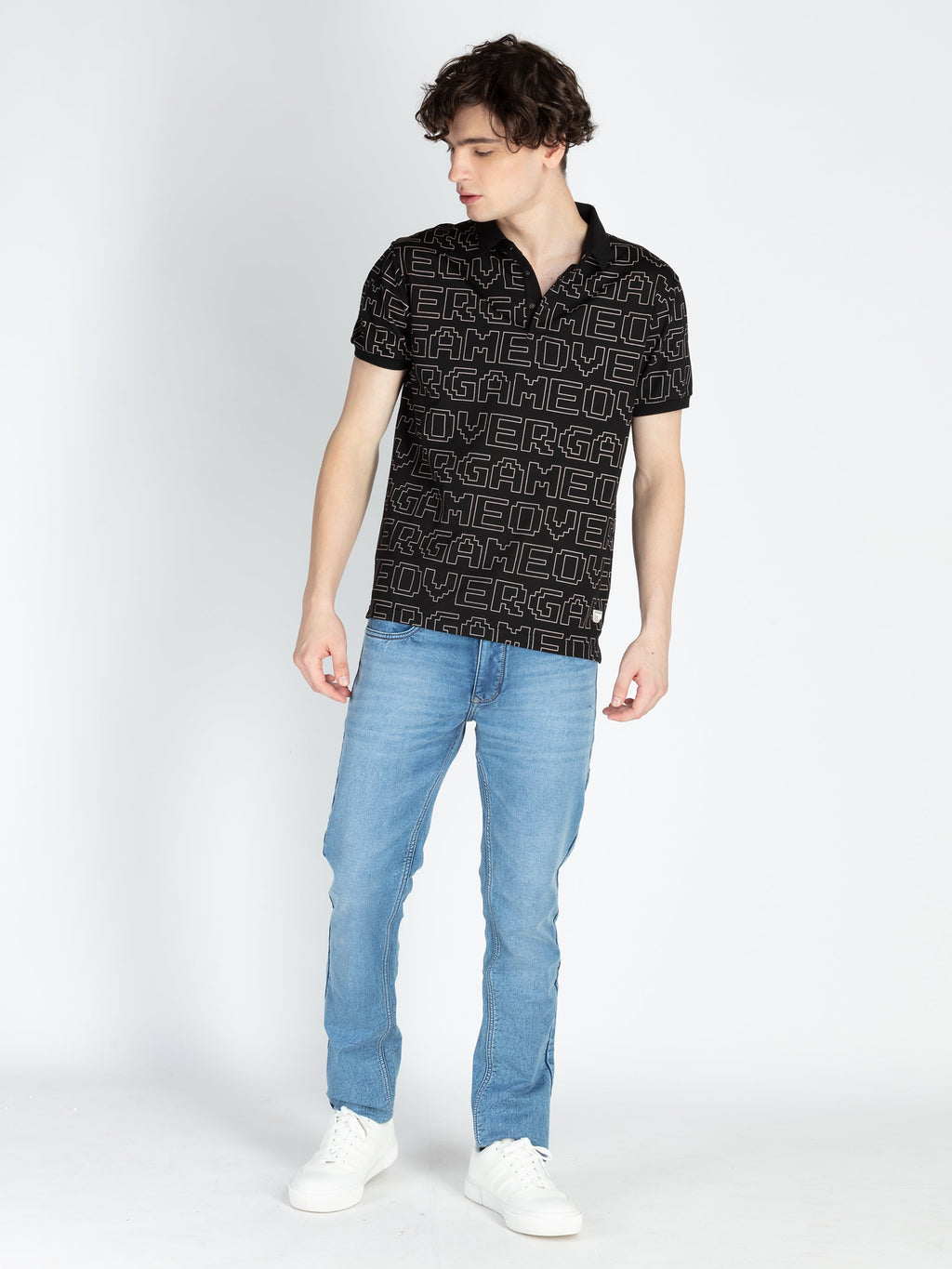 Mens All Over Printed Polo T-Shirt