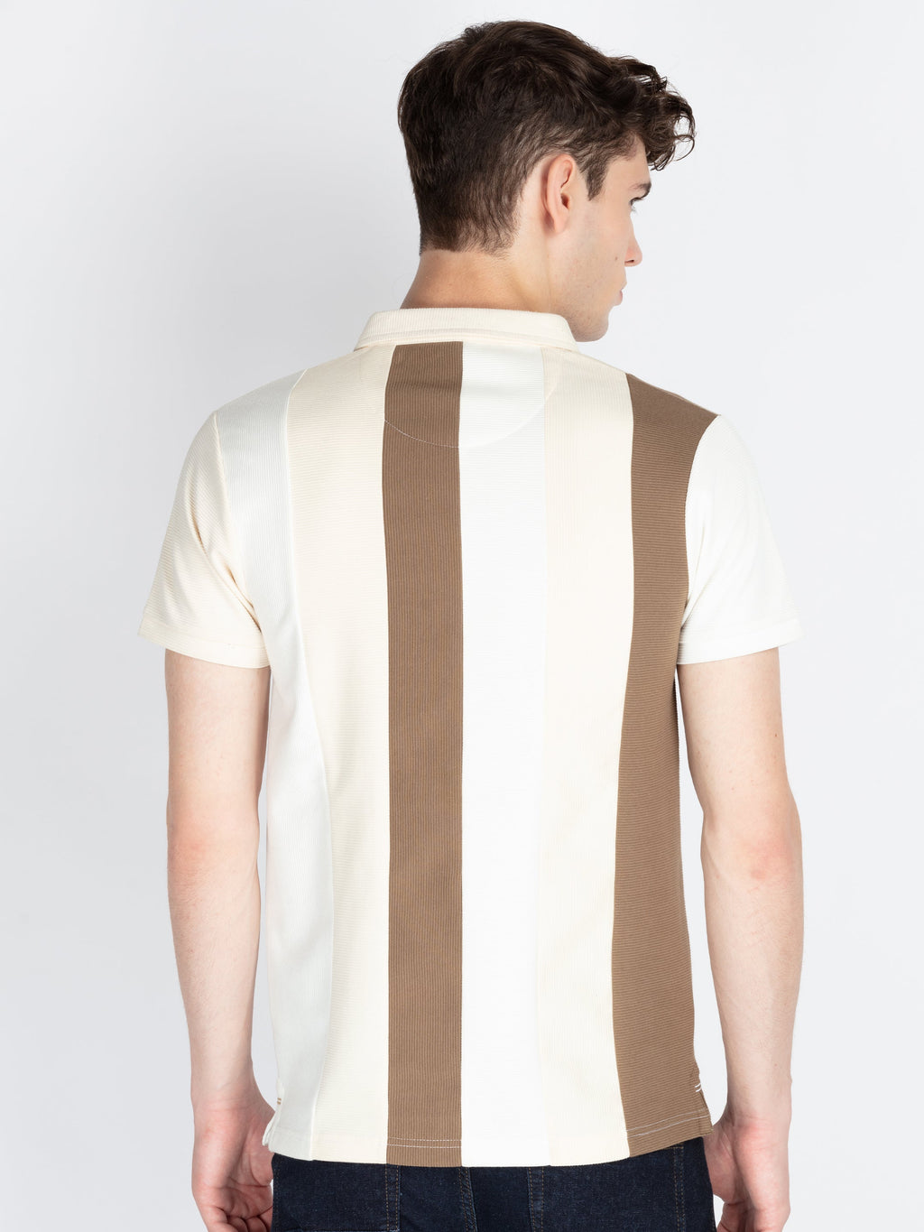 Mens Colourblocked Polo Collar T-Shirt