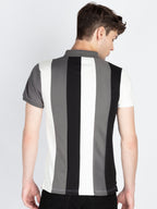 Mens Colourblocked Polo Collar T-Shirt