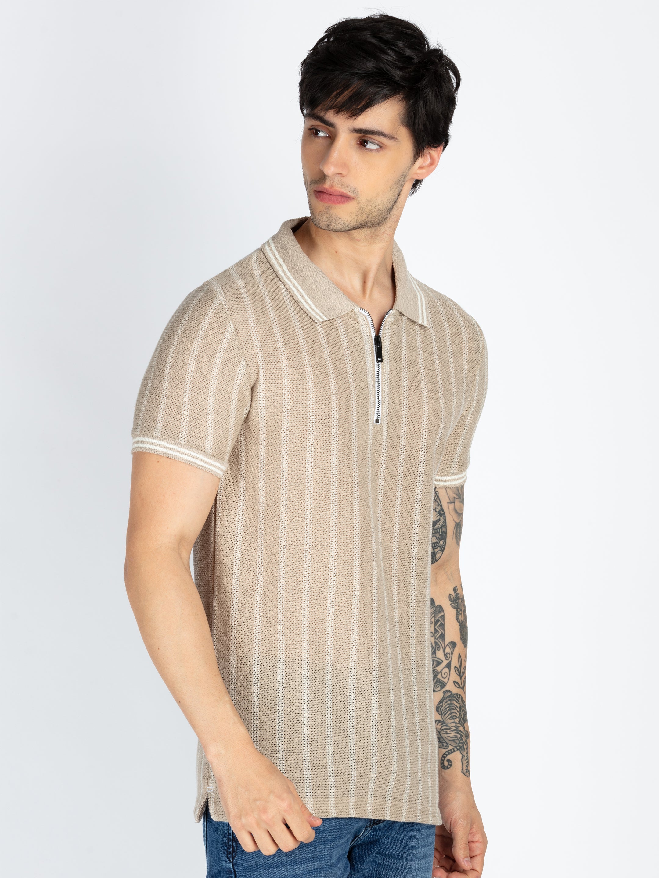 Mens Striped Polo T-Shirt Secondary image