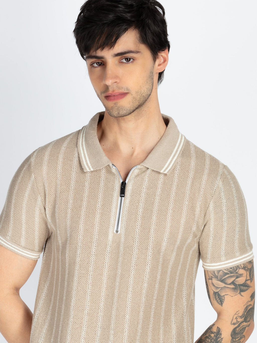 Mens Striped Polo T-Shirt