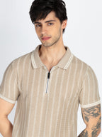 Mens Striped Polo T-Shirt