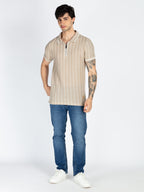 Mens Striped Polo T-Shirt