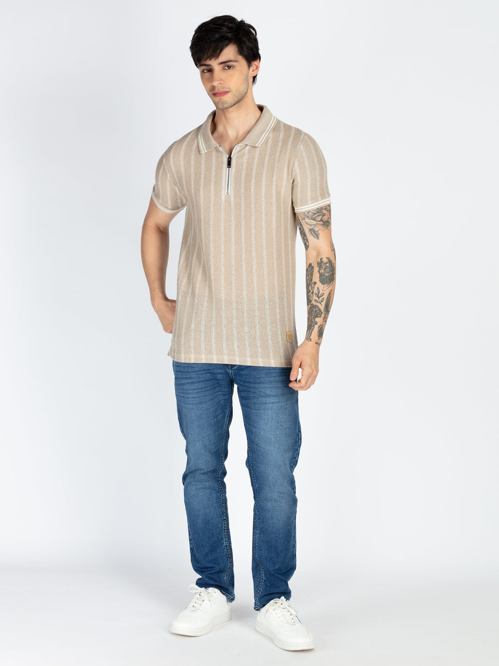 Mens Striped Polo T-Shirt
