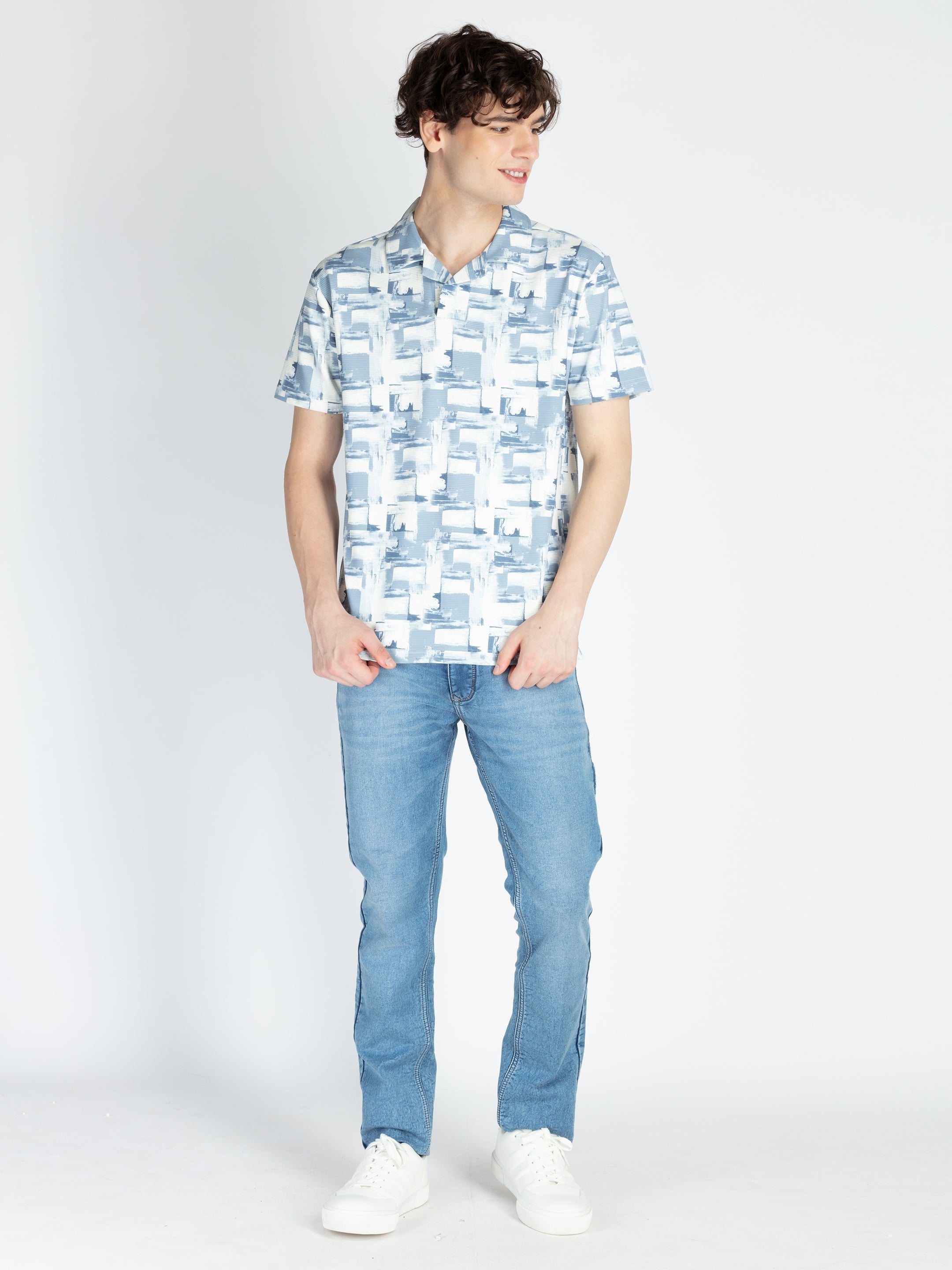 Mens All Over Printed Polo T-Shirt