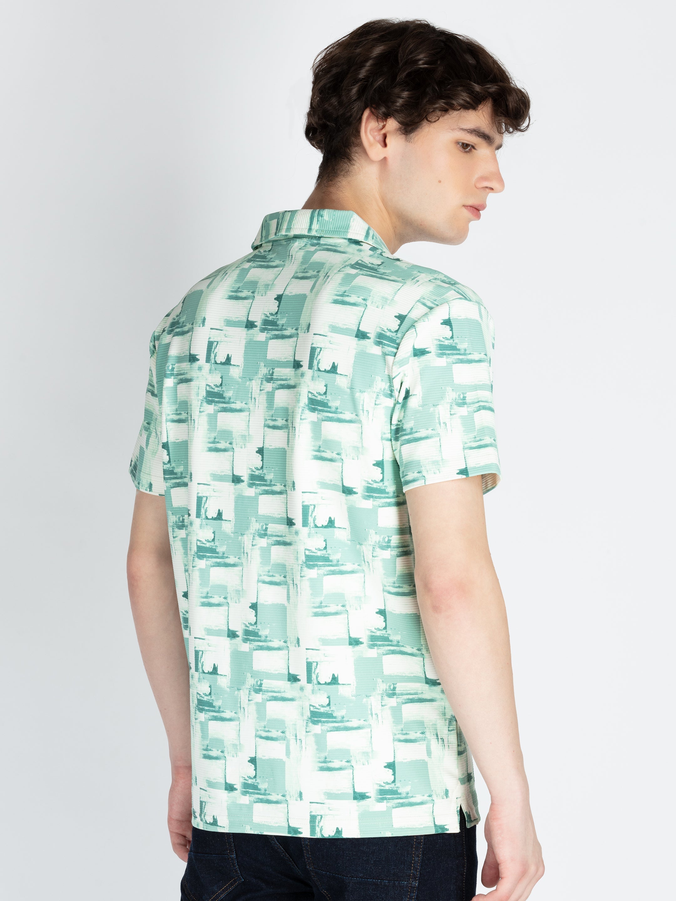 Mens All Over Printed Polo T-Shirt