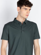 Mens Solid Polo Collar T-Shirt