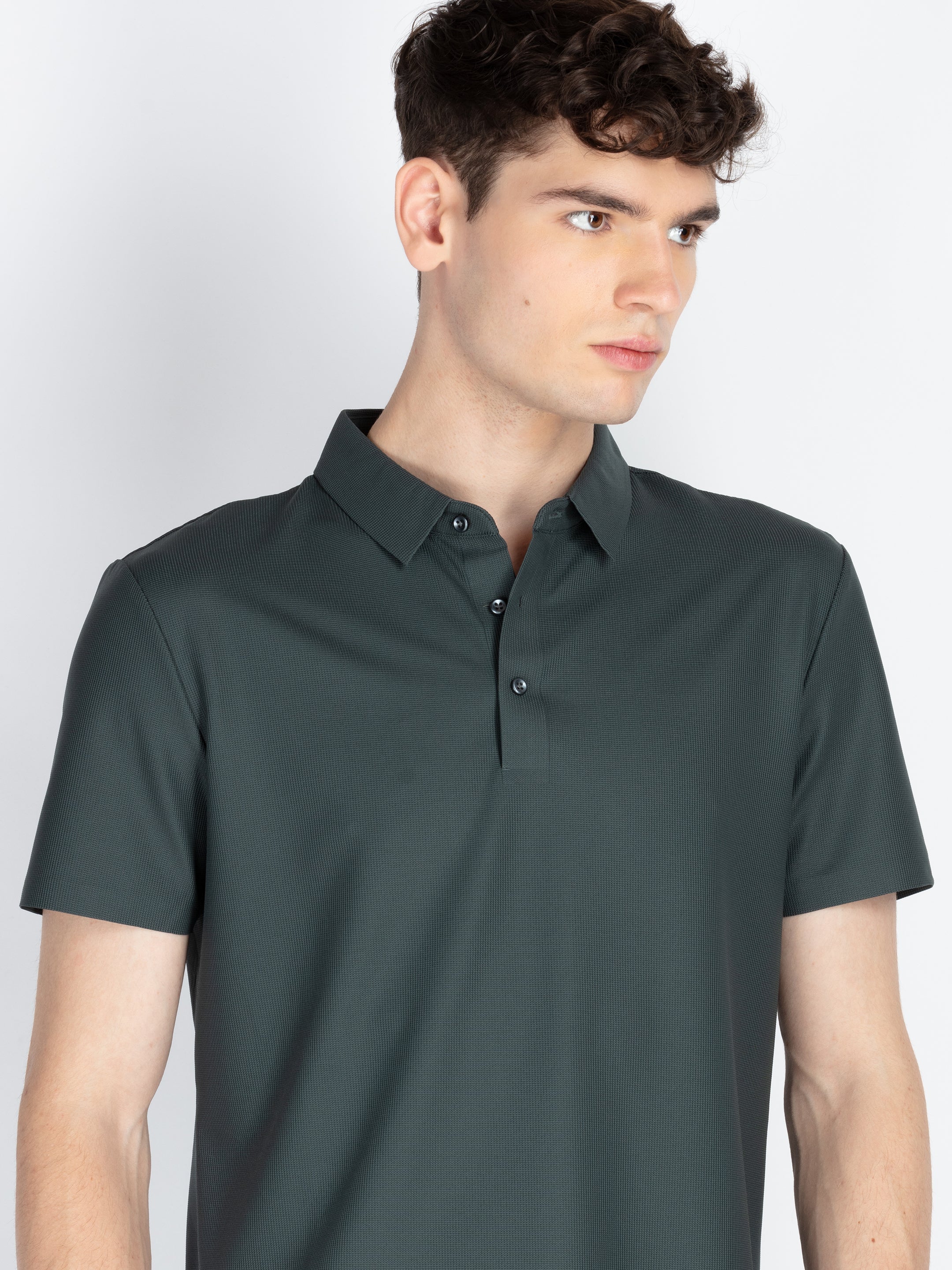 Mens Solid Polo Collar T-Shirt