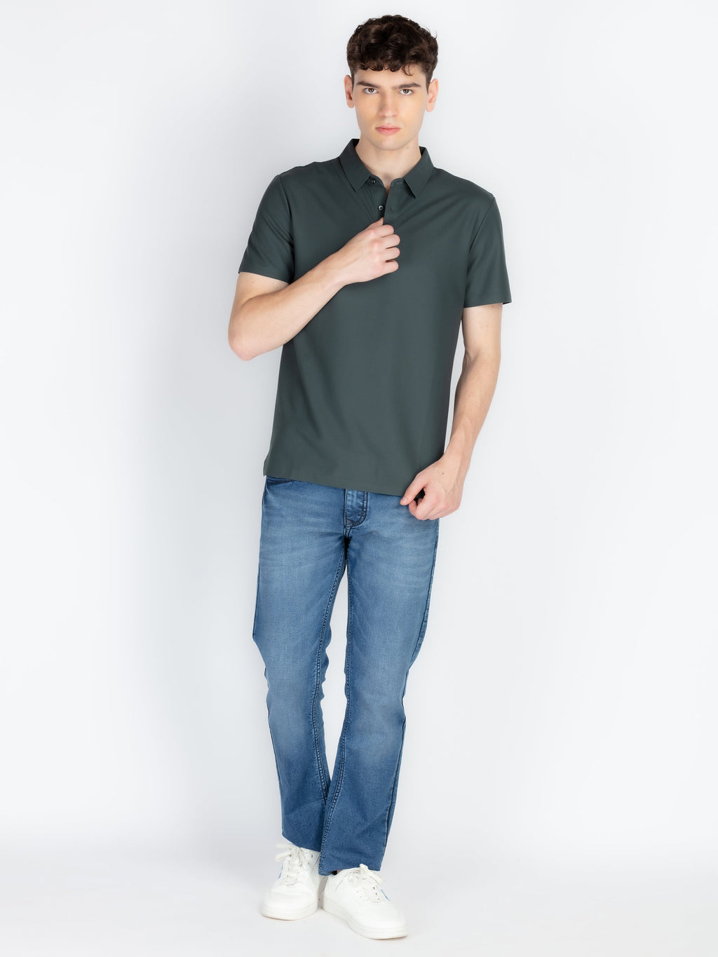 Mens Solid Polo Collar T-Shirt