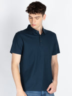 Men's Solid Polo Collar T-Shirt
