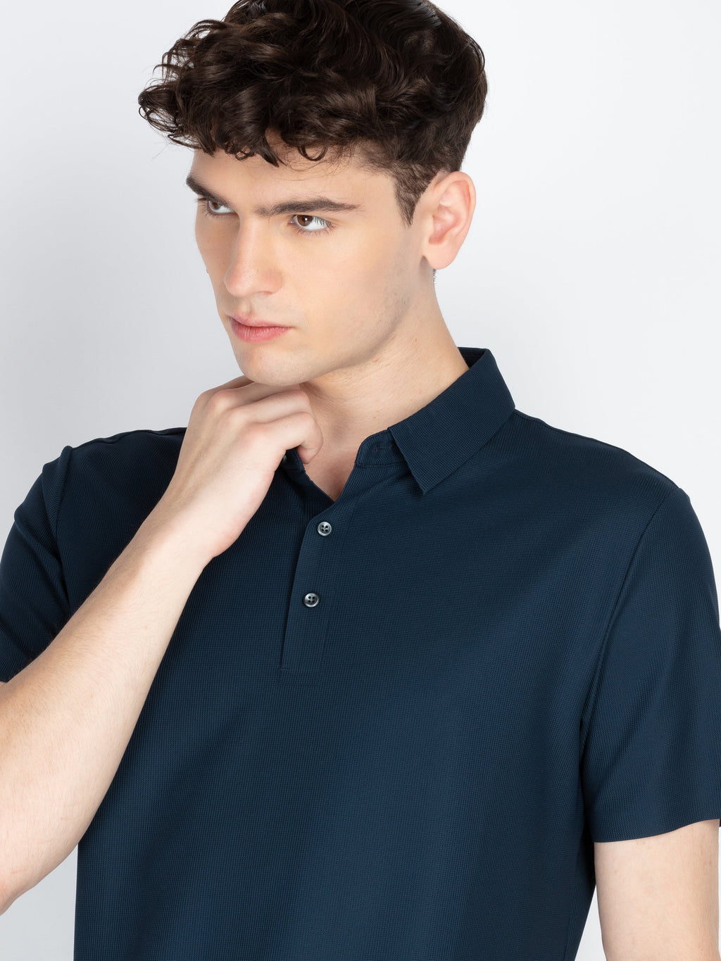 Men's Solid Polo Collar T-Shirt