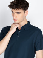 Men's Solid Polo Collar T-Shirt