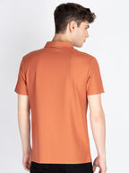 Men's Solid Polo Collar T-Shirt