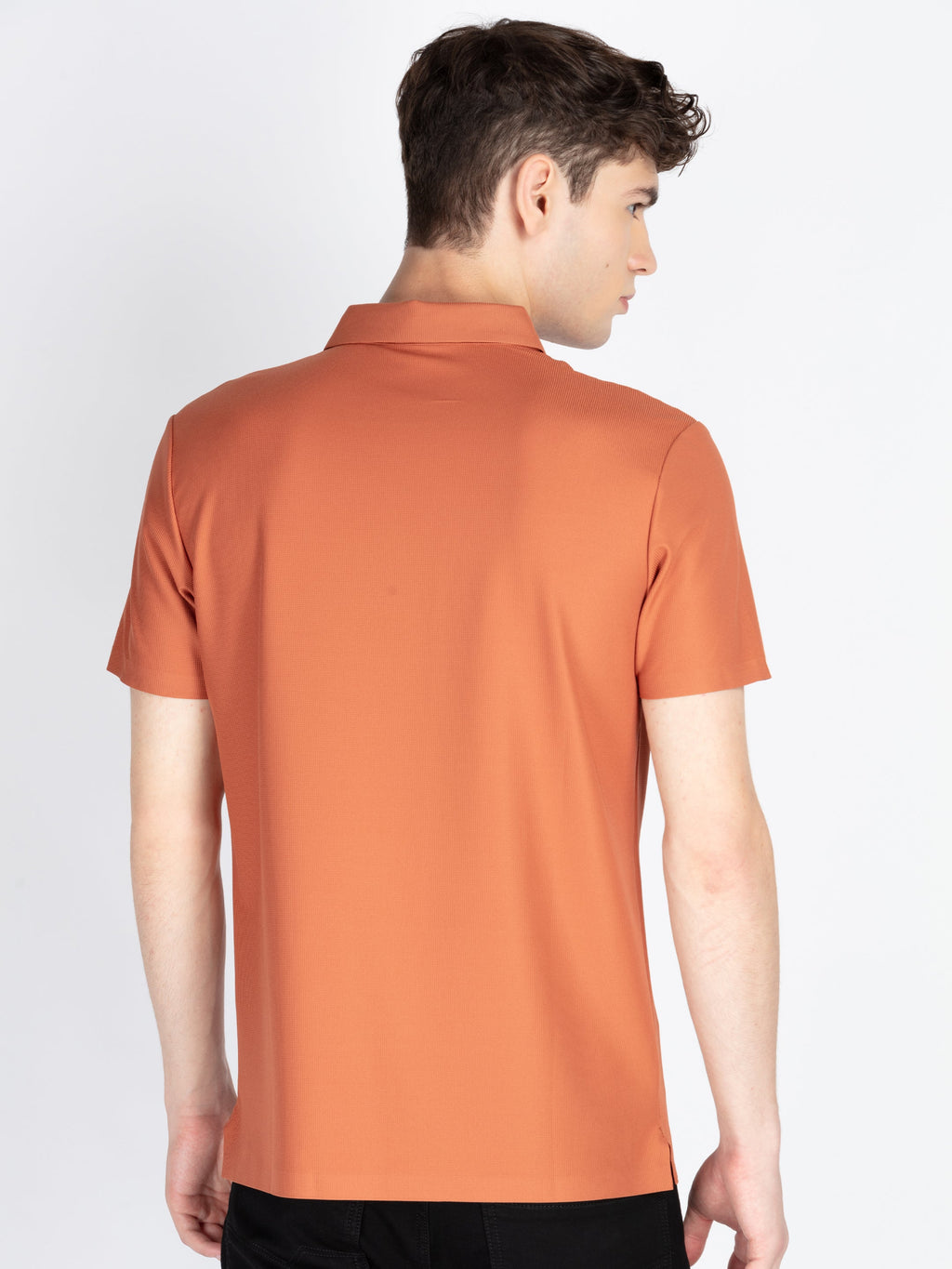 Men's Solid Polo Collar T-Shirt