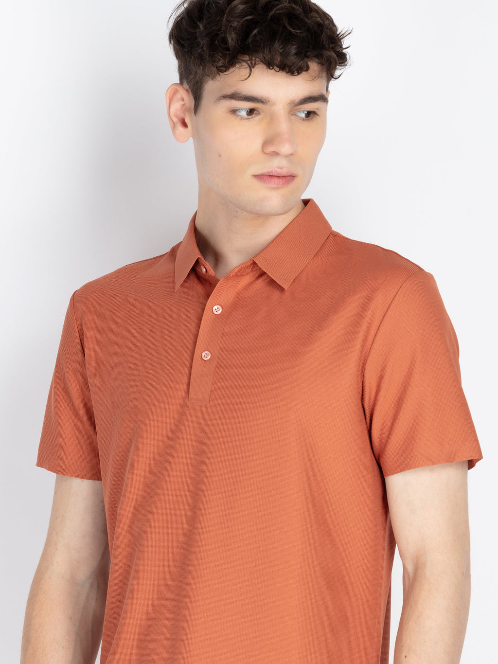 Men's Solid Polo Collar T-Shirt