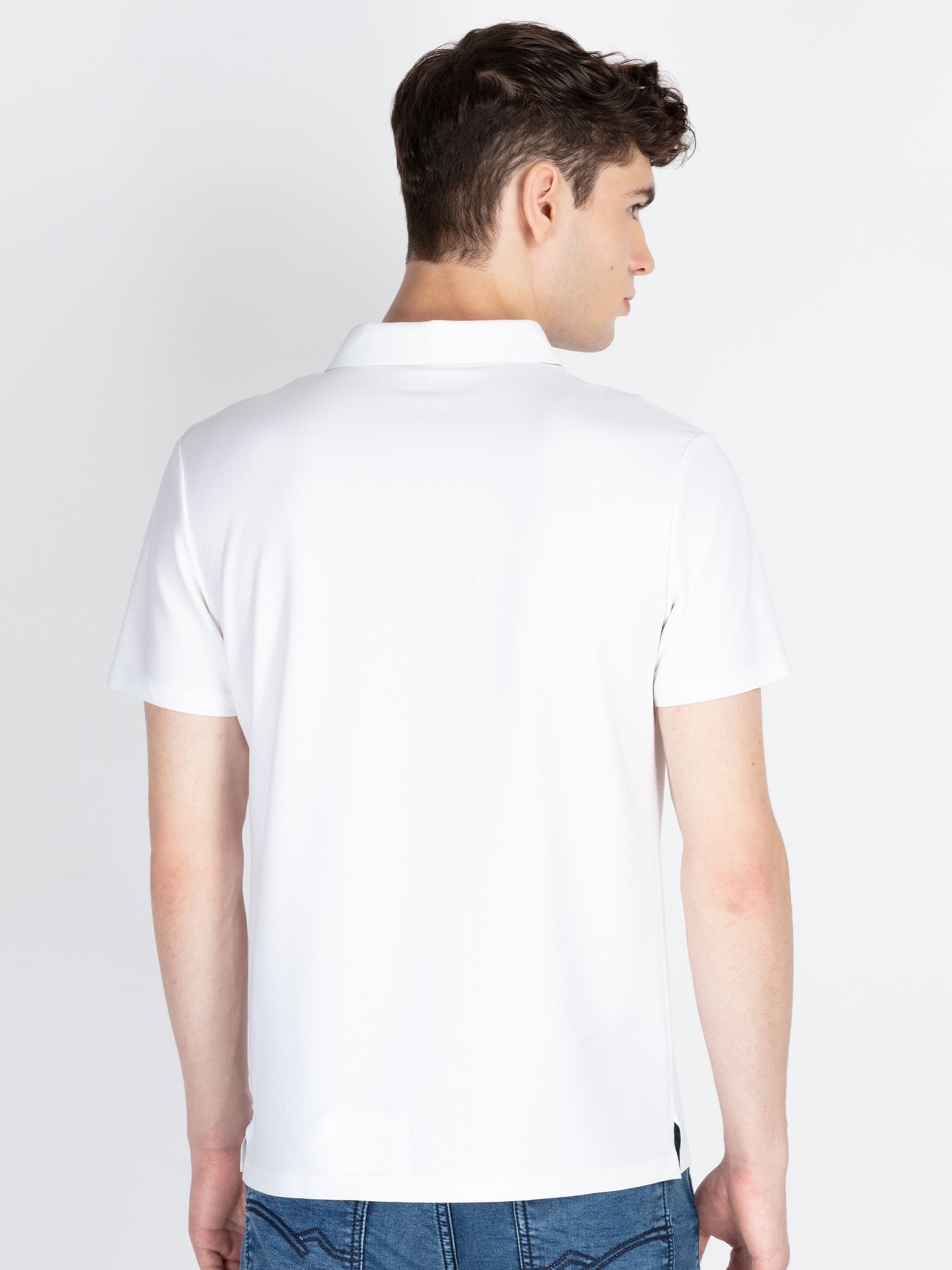 Mens Solid Polo Collar T-Shirt