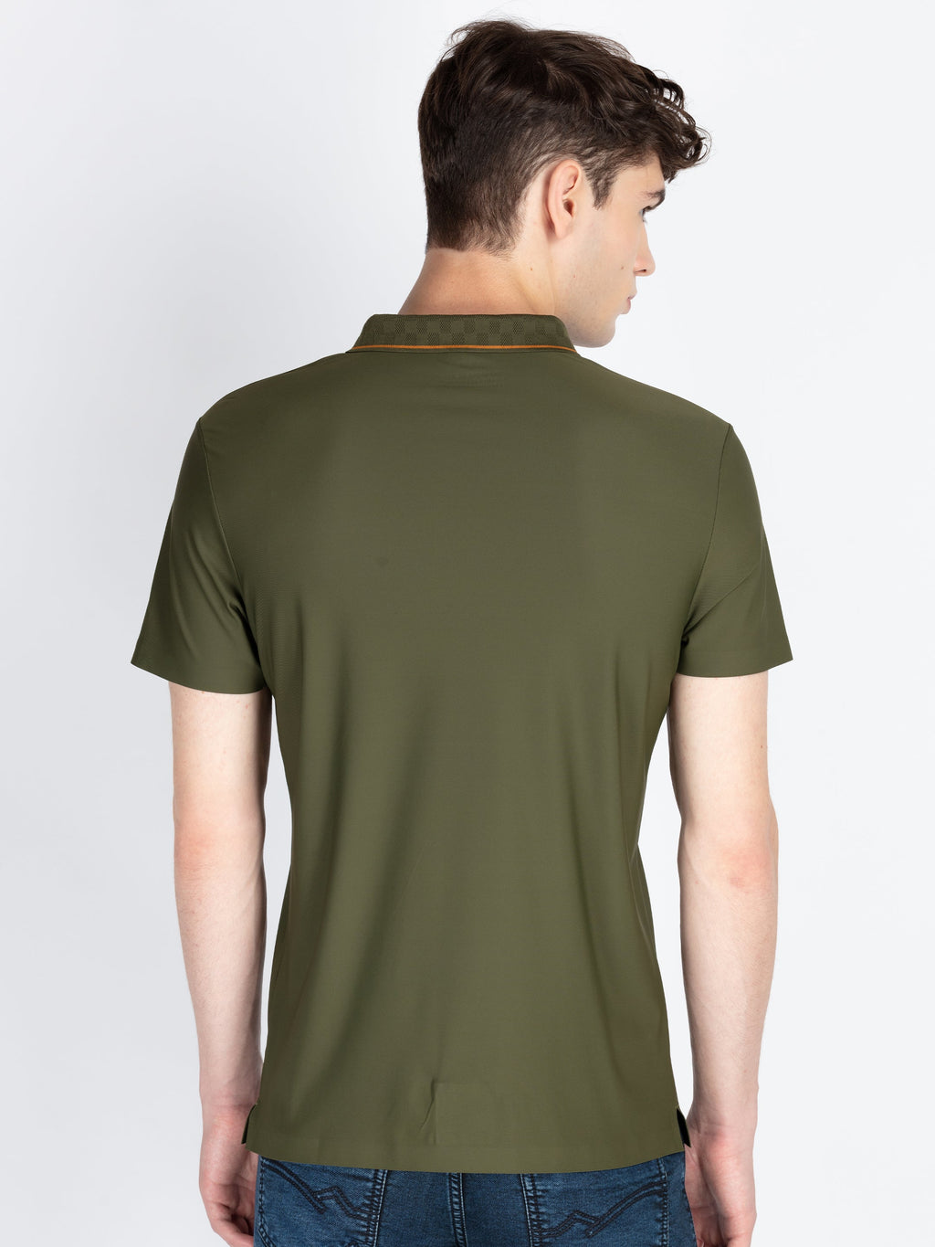 Mens Solid Polo Collar T-Shirt