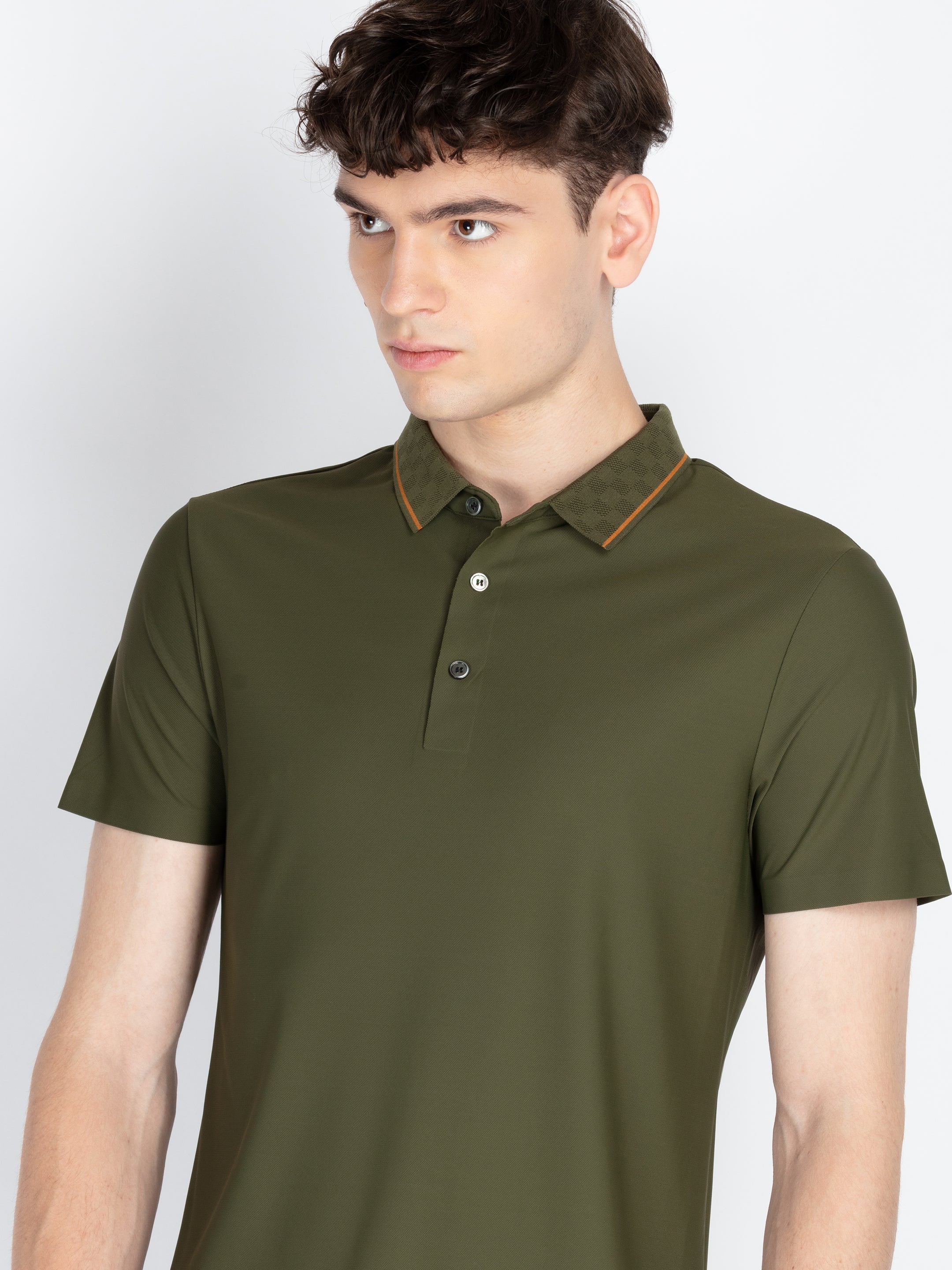 Mens Solid Polo Collar T-Shirt