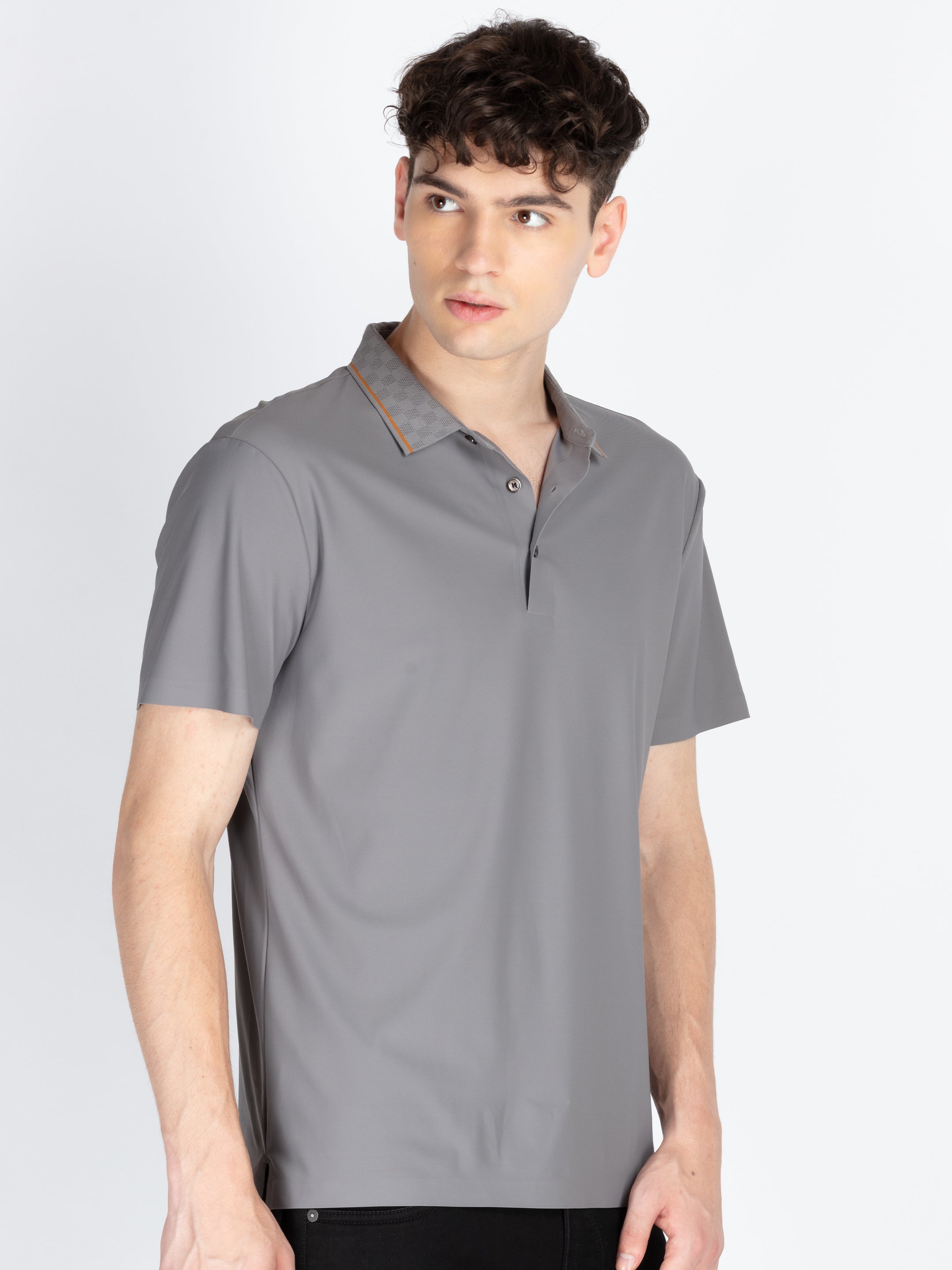 Men's Solid Polo Collar T-Shirt Secondary image