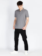 Men's Solid Polo Collar T-Shirt