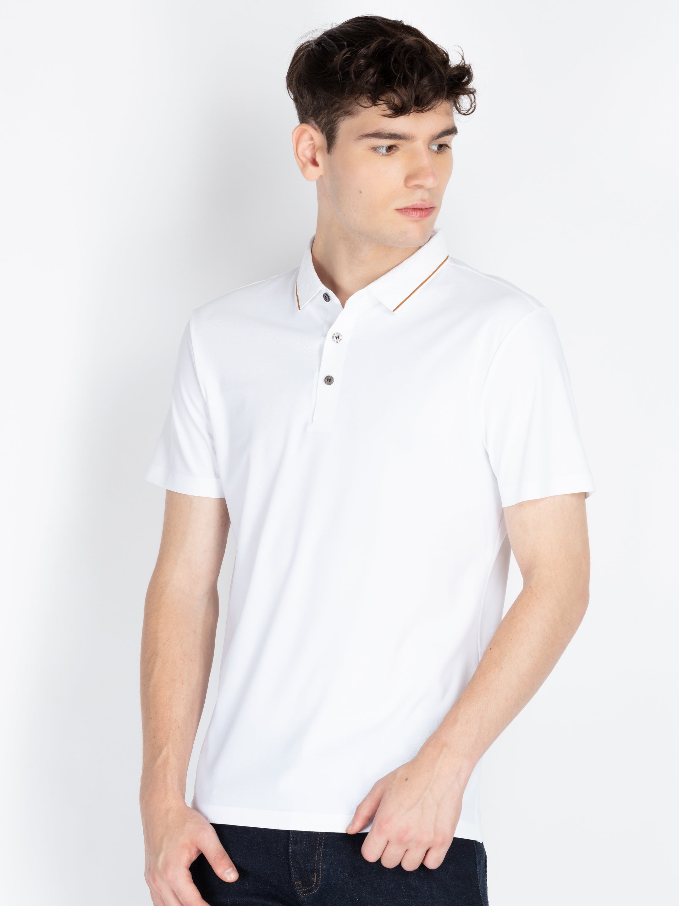 Mens Solid Polo Collar T-Shirt
