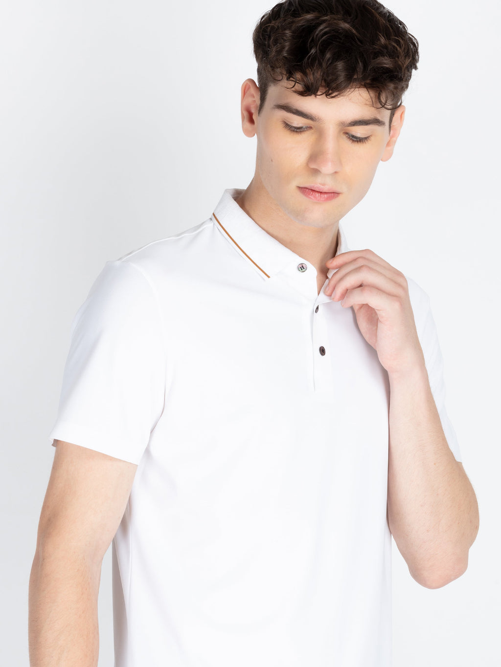 Mens Solid Polo Collar T-Shirt