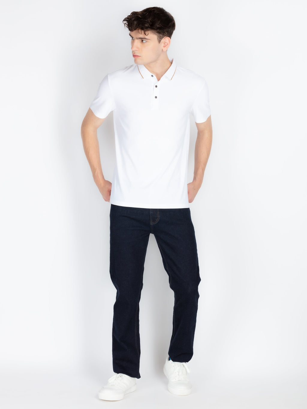 Mens Solid Polo Collar T-Shirt