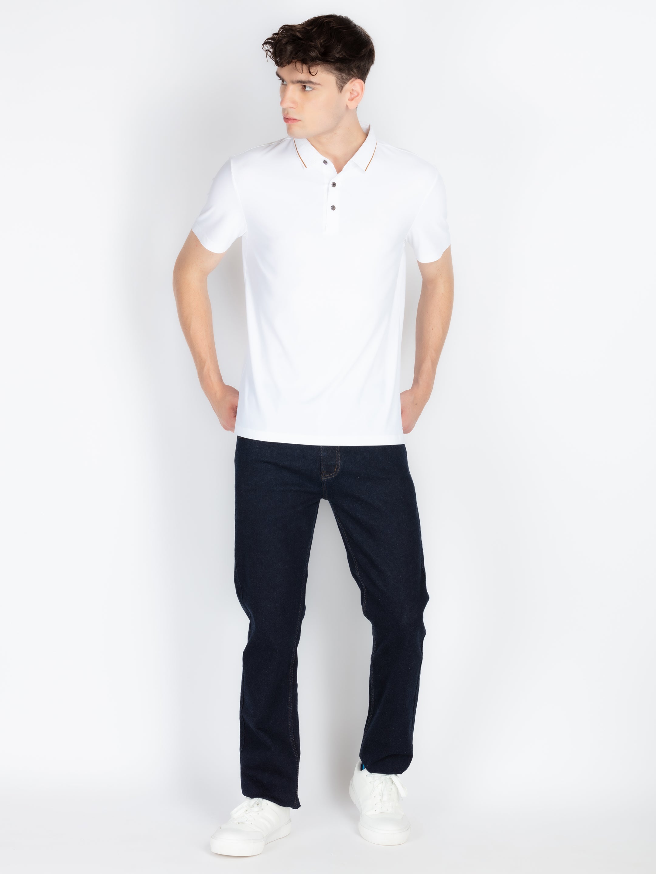 Mens Solid Polo Collar T-Shirt
