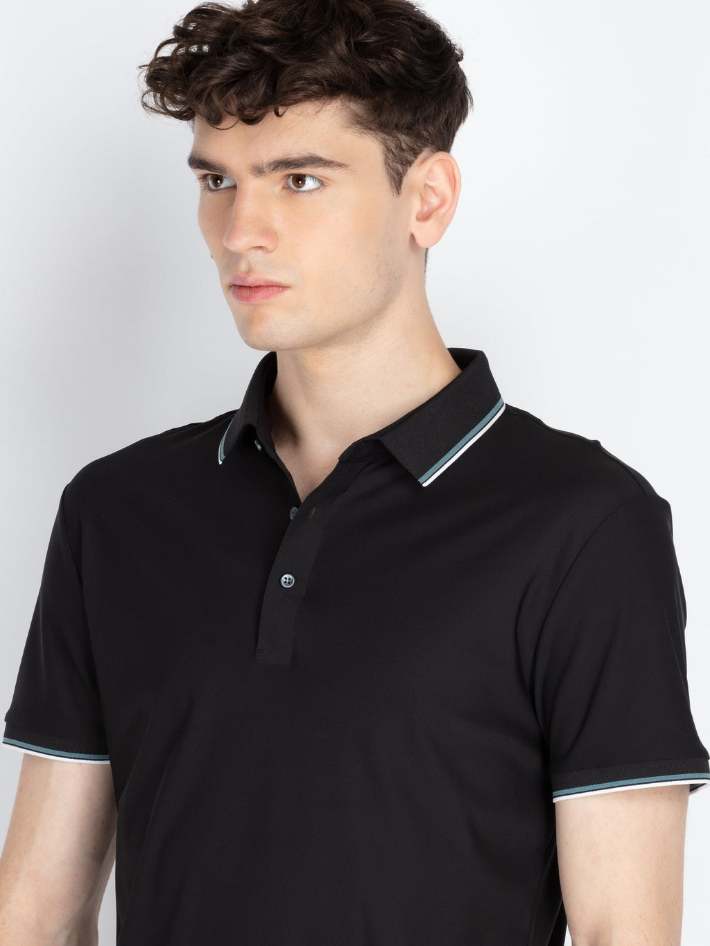 Mens Solid Polo Collar T-Shirt