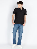 Mens Solid Polo Collar T-Shirt