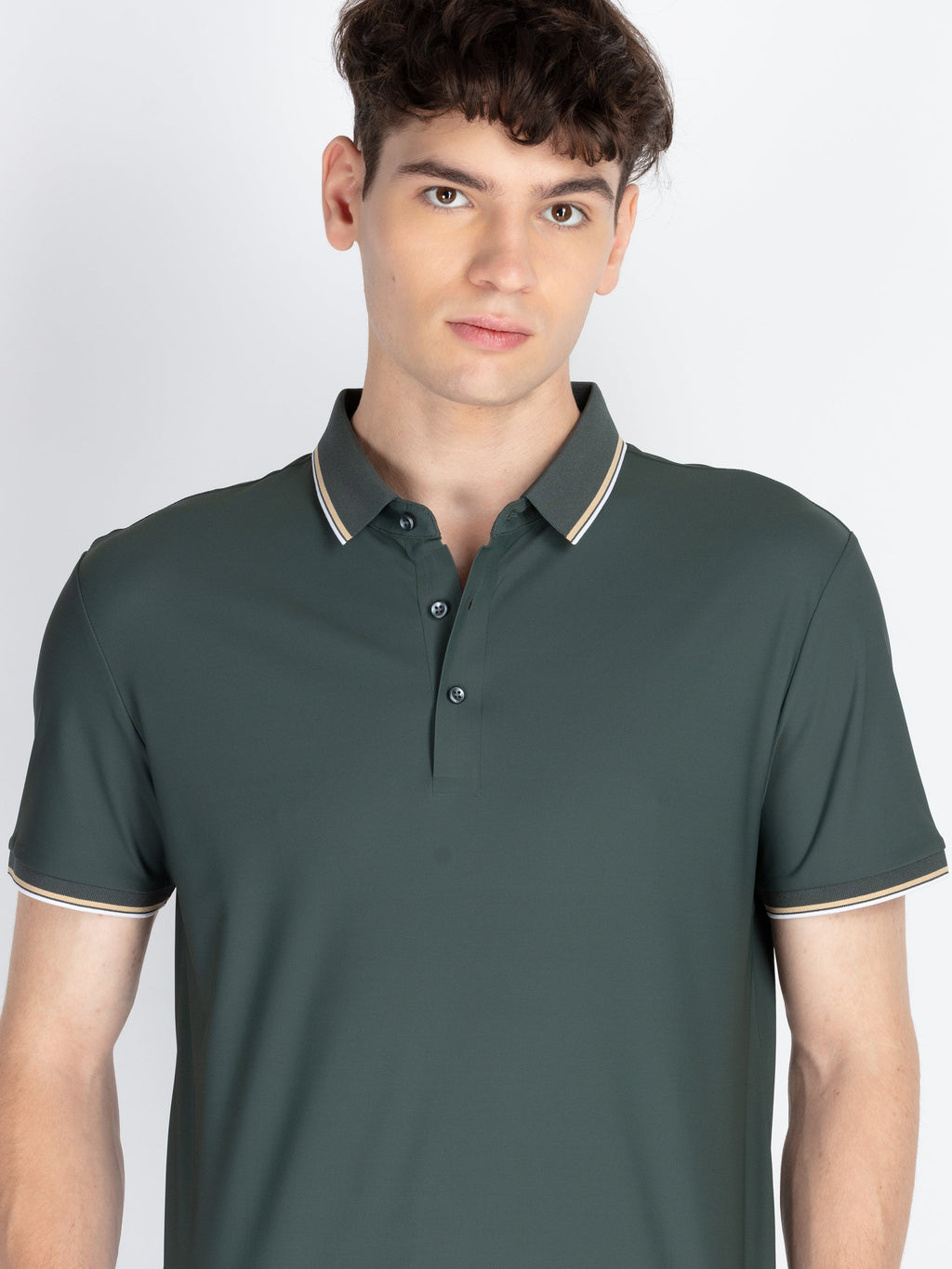 Men's Solid Polo Collar T-Shirt