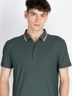 Men's Solid Polo Collar T-Shirt