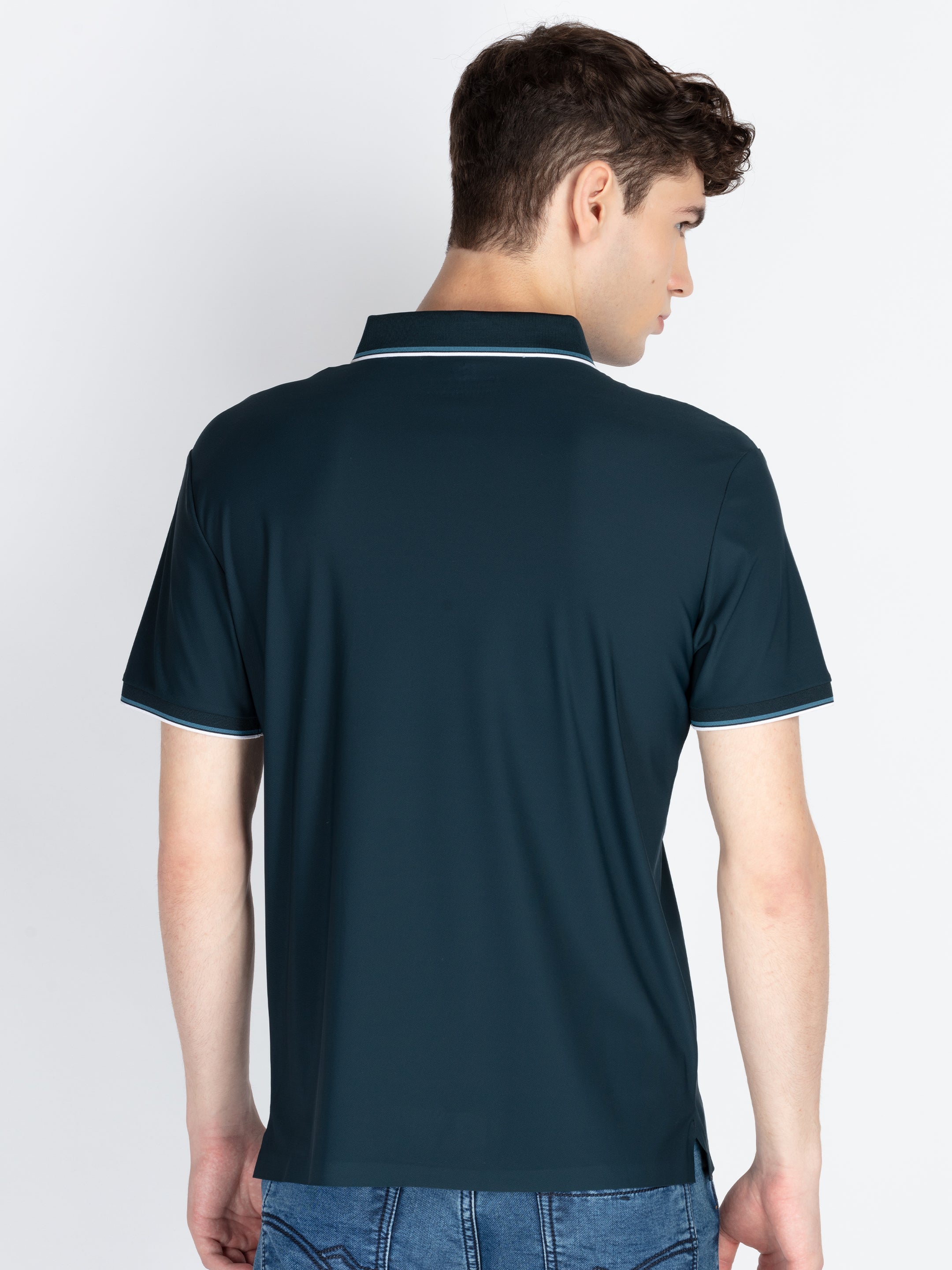 Mens Solid Polo Collar T-Shirt