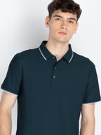 Mens Solid Polo Collar T-Shirt