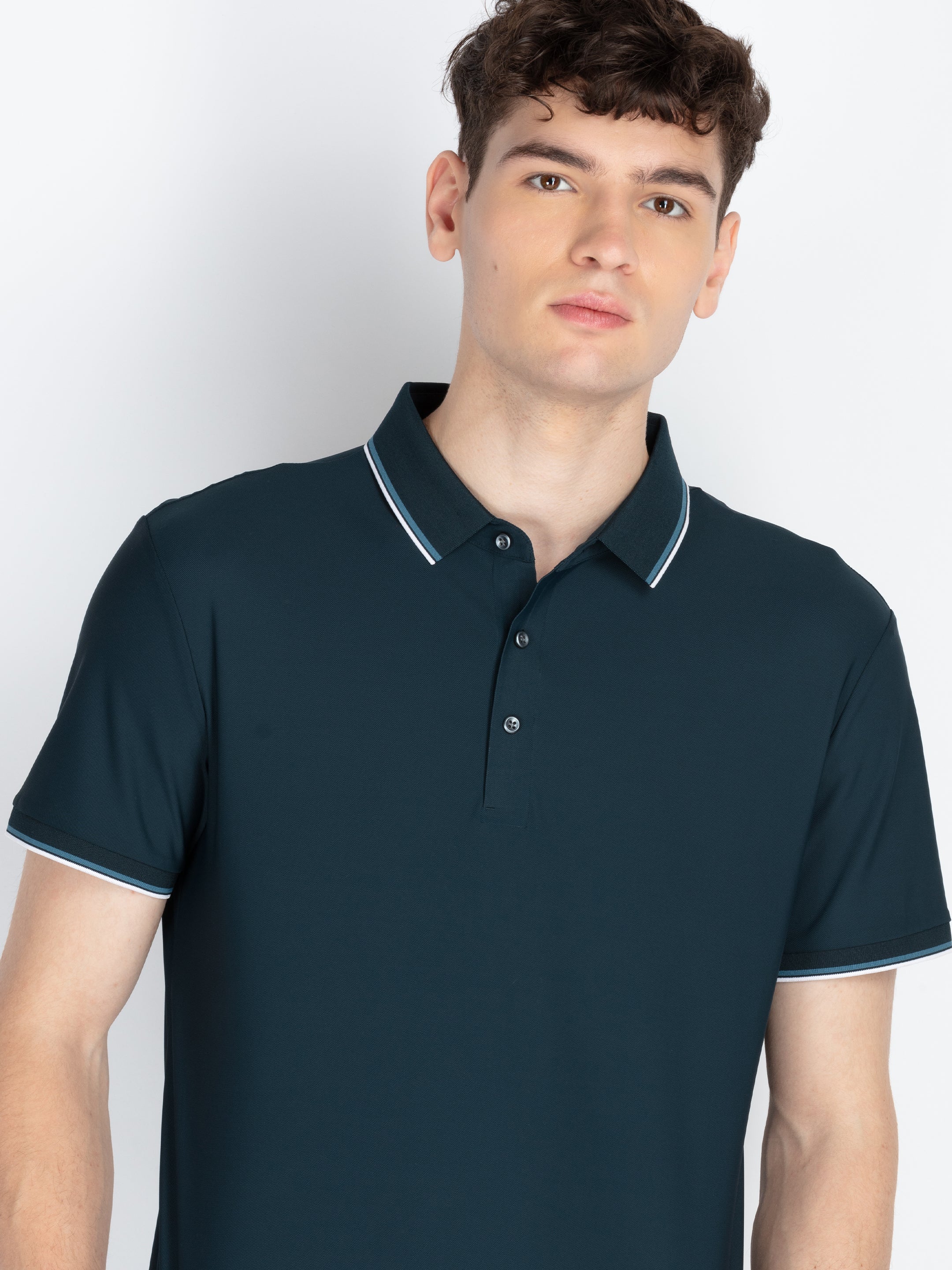 Mens Solid Polo Collar T-Shirt