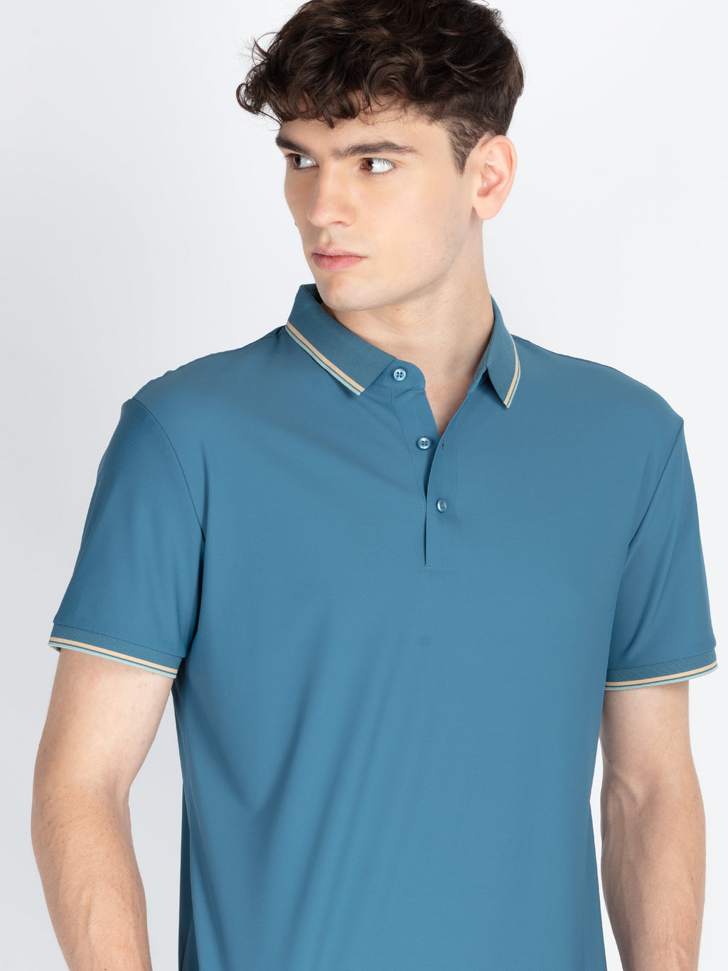 Men's Solid Polo Collar T-Shirt