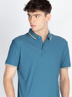 Men's Solid Polo Collar T-Shirt