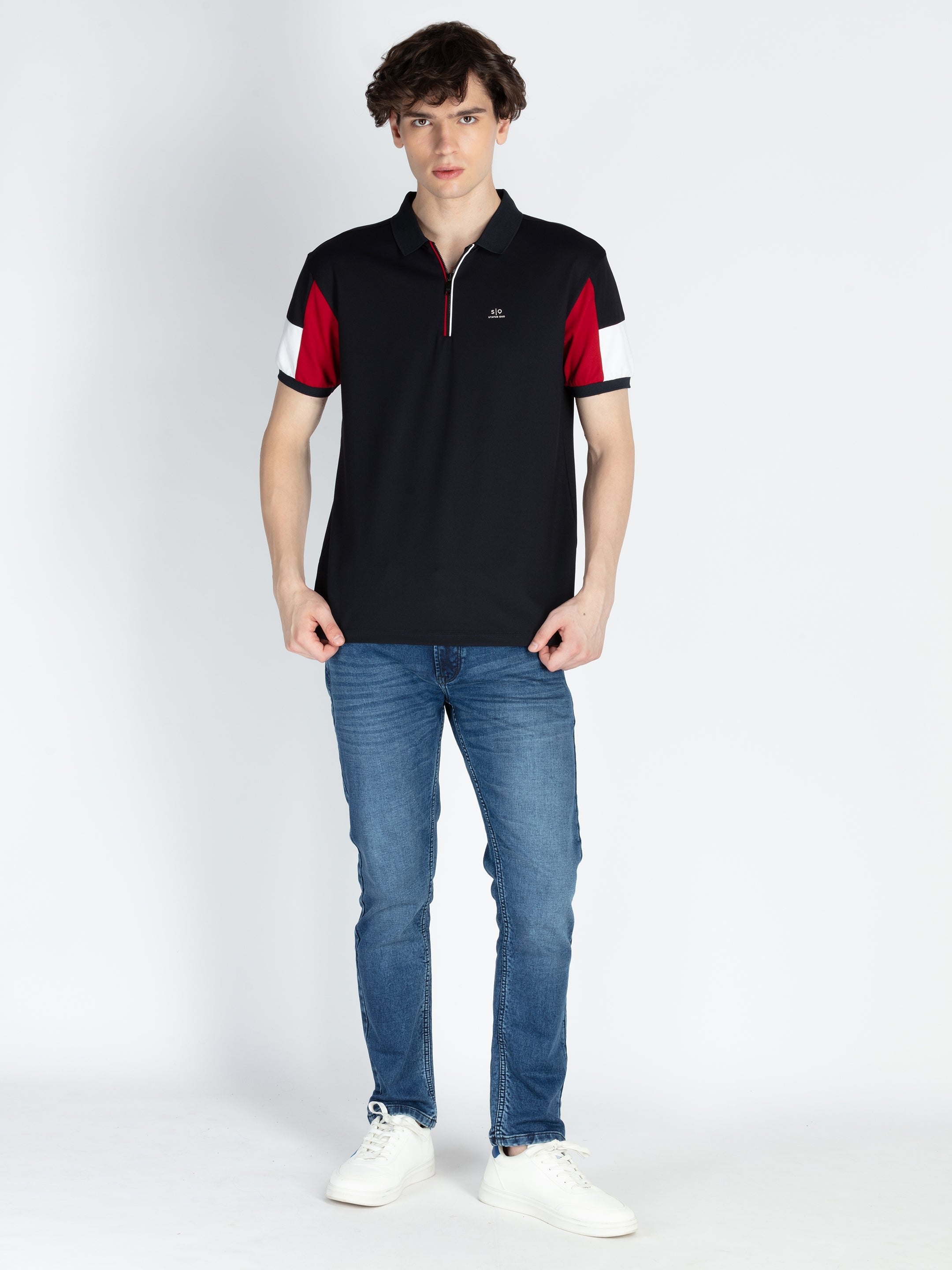 Mens Cut & Sew Polo T-Shirt