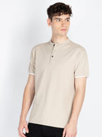 Mens Solid Henley Neck T-Shirt
