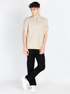 Mens Solid Henley Neck T-Shirt