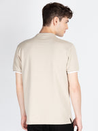 Mens Solid Henley Neck T-Shirt