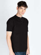 Mens Solid Henley Neck T-Shirt