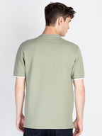 Mens Solid Henley Neck T-Shirt