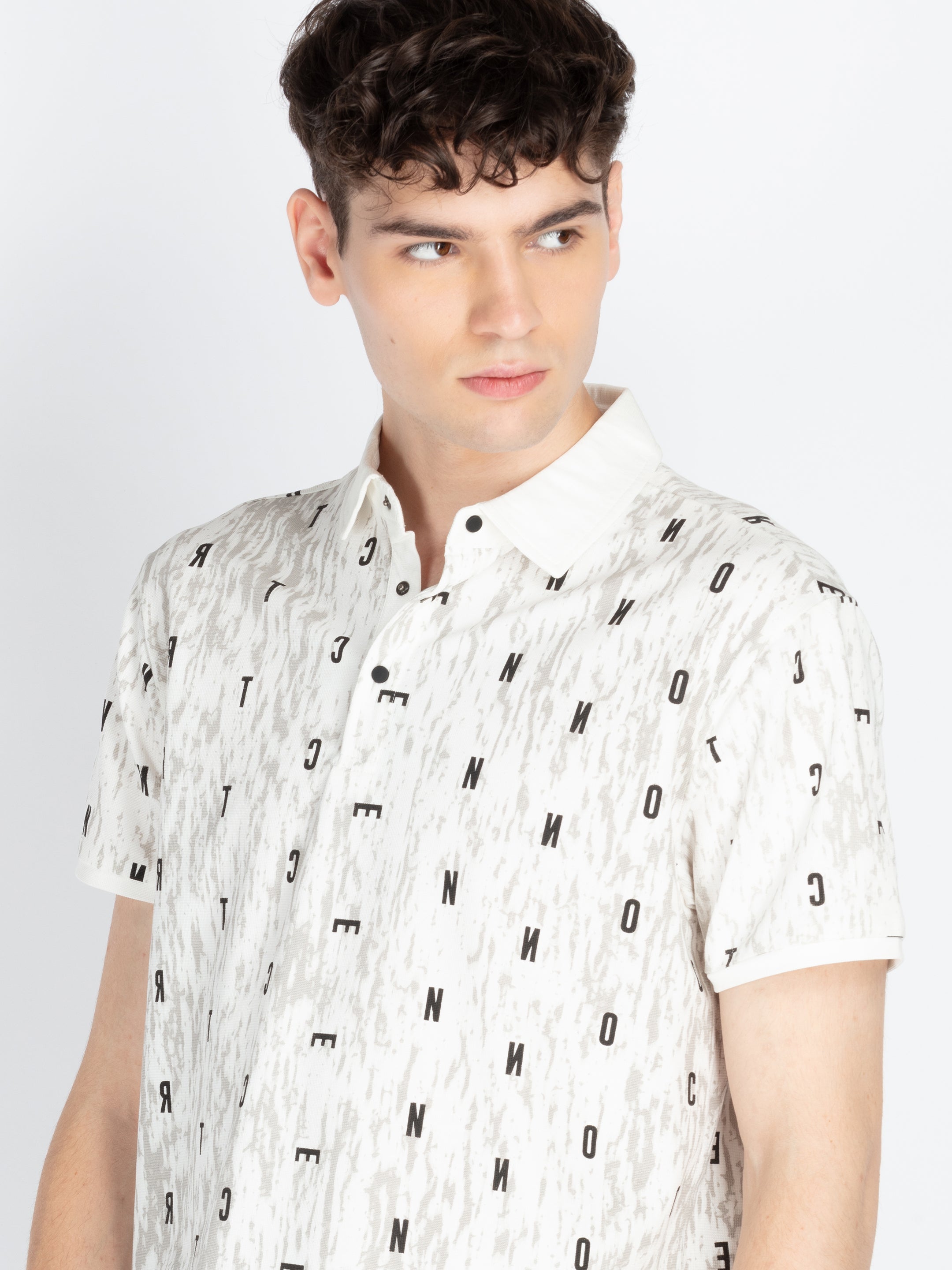 Mens Printed Polo Collar T-Shirt