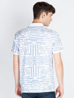 Mens Printed Polo Collar T-Shirt