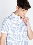 Mens Printed Polo Collar T-Shirt