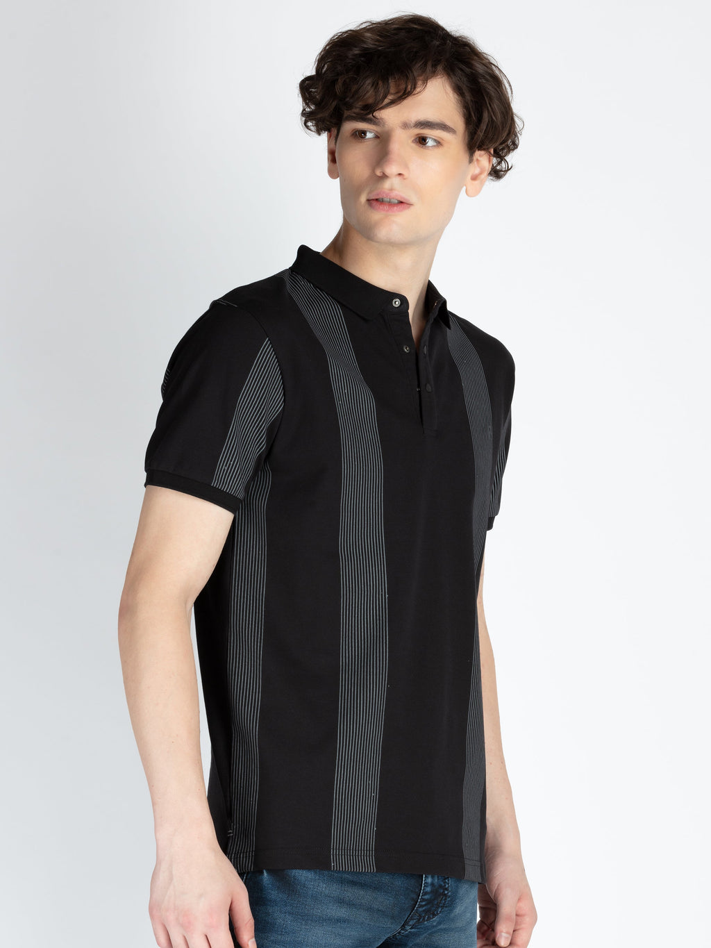 Mens Striped Polo T-Shirt