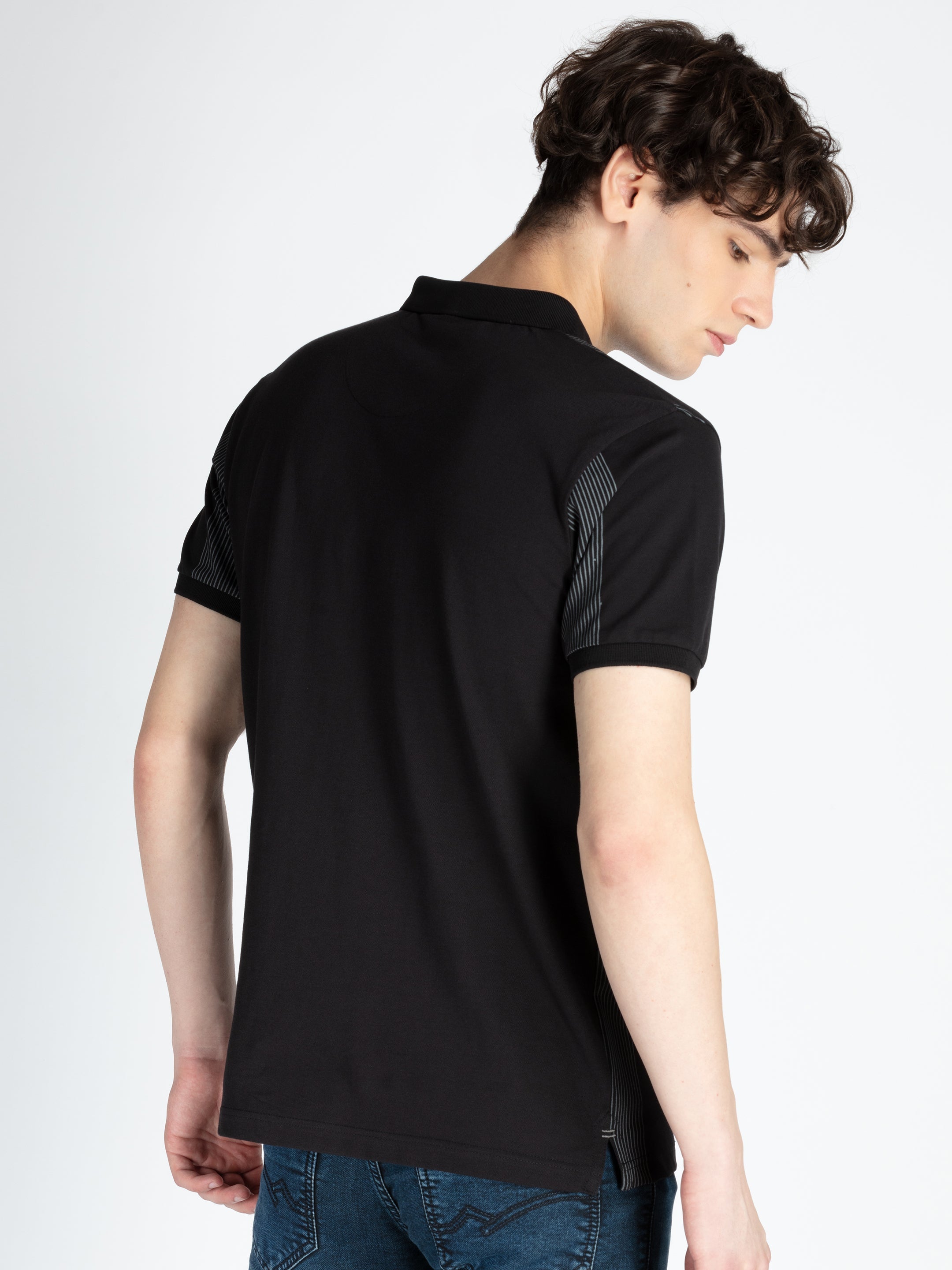 Mens Striped Polo T-Shirt